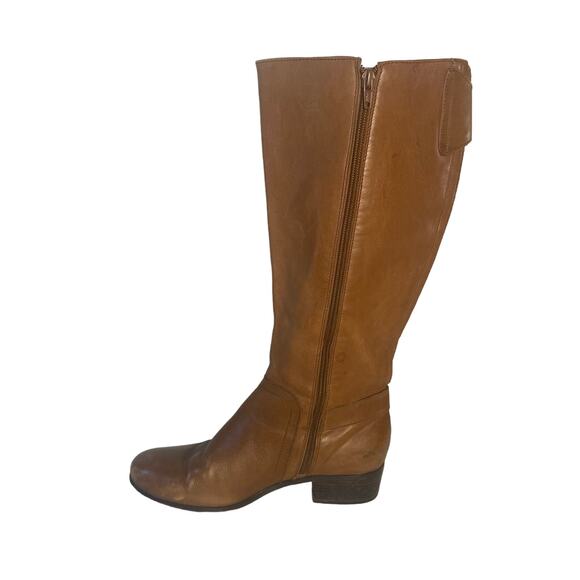 Corso Como Tall Camel Brown Riding Boot Leather Boho Side Zip Boot Size 7 - Picture 2 of 8